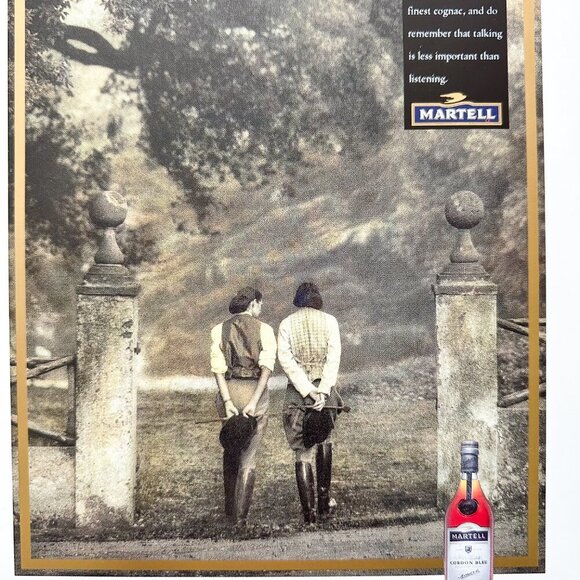 Vintage Martell Cognac Ad | Luxe Equestrian Bar Print | French Lounge Art - Picture 7 of 7
